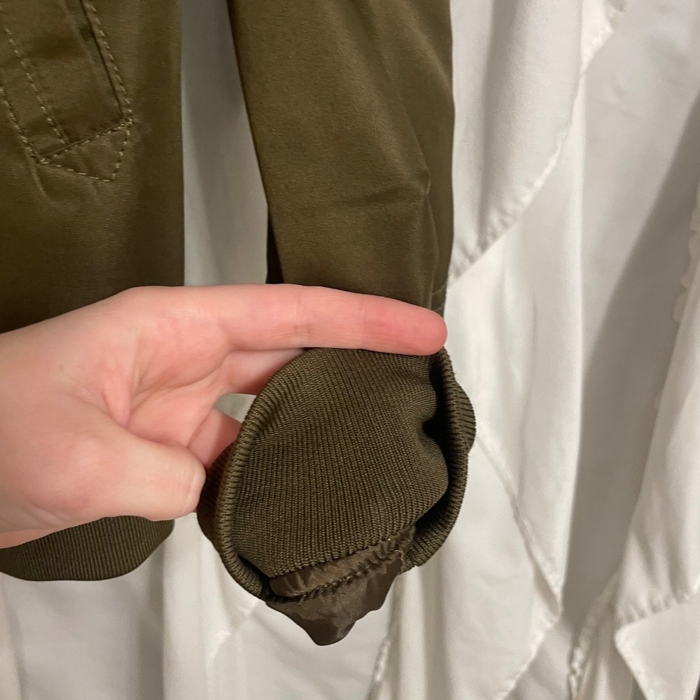 Forever21 Green Rain Jacket Sz S Long Sleeve Zipper Coat Puffer - Picture 3 of 6